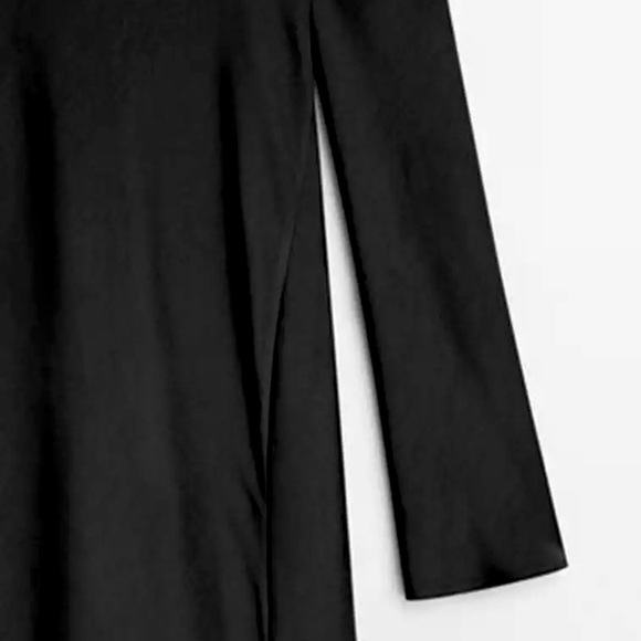 NWT Massimo Dutti Classic Black Long Sleeve Maxi Dress - Picture 5 of 6
